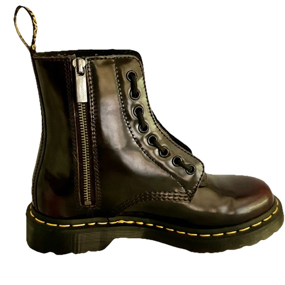 Dr. Martens Shoes - DR. MARTENS 1460 Twin Zip Combat Boots Women’s Girls Brown Size 6 Worn Once